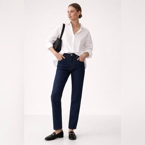 Dries van Noten dark denim jeans with slightly tapered leg cigarette fit. Sz 31